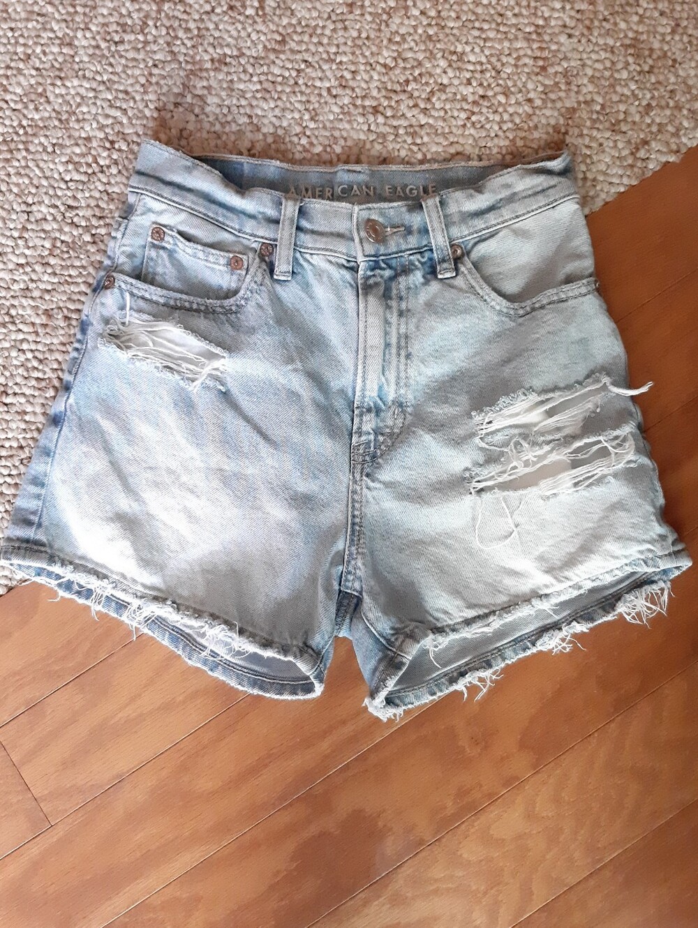 American Eagle Distressed Strigid Highest Rise 90's Boyfriend Shorts size 00